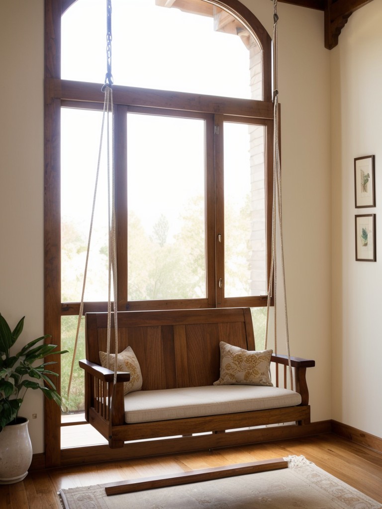 Install a traditional jhula (swing) in the foyer to create a unique seating area that showcases Indian craftsmanship and adds a playful element to the space.