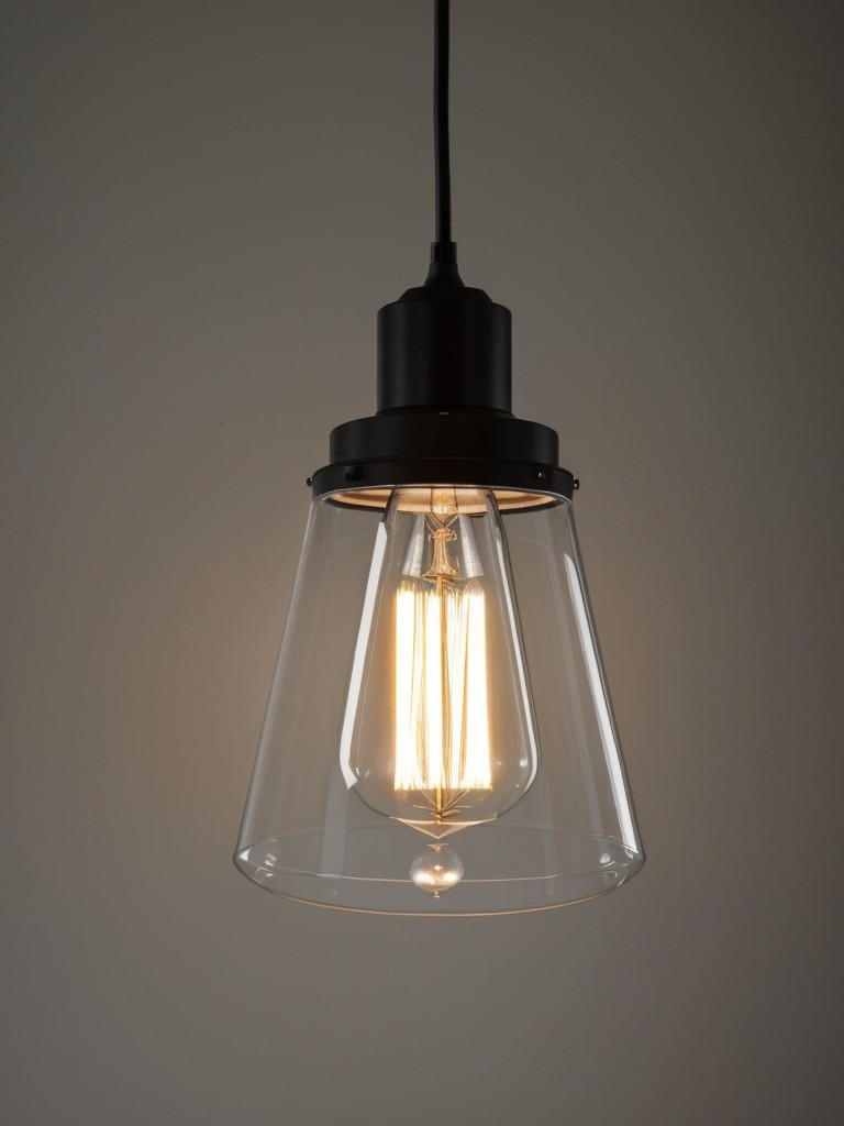 Opt for a small, but eye-catching pendant light fixture to add visual interest to the space.