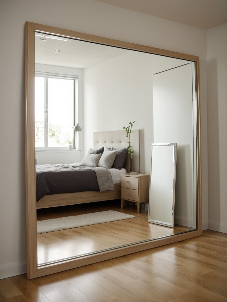 Incorporate mirrors strategically in your studio apartment to create an illusion of more space and reflect natural light throughout the area.