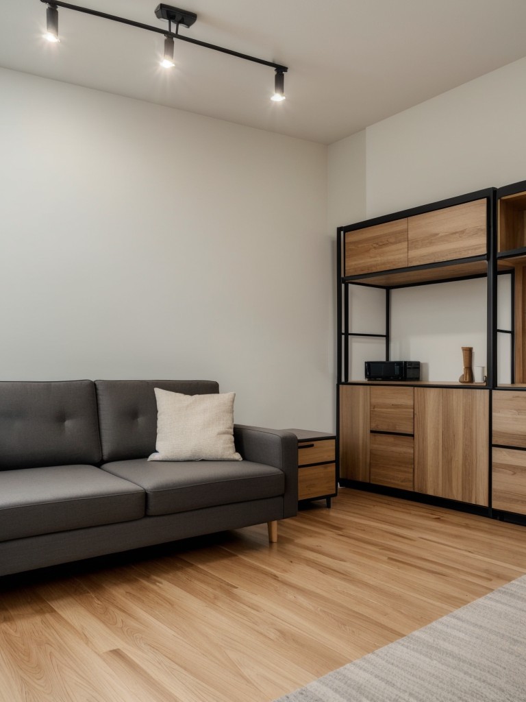 Utilize a modular furniture system that can be easily rearranged and adapted to different needs and preferences in your studio apartment.
