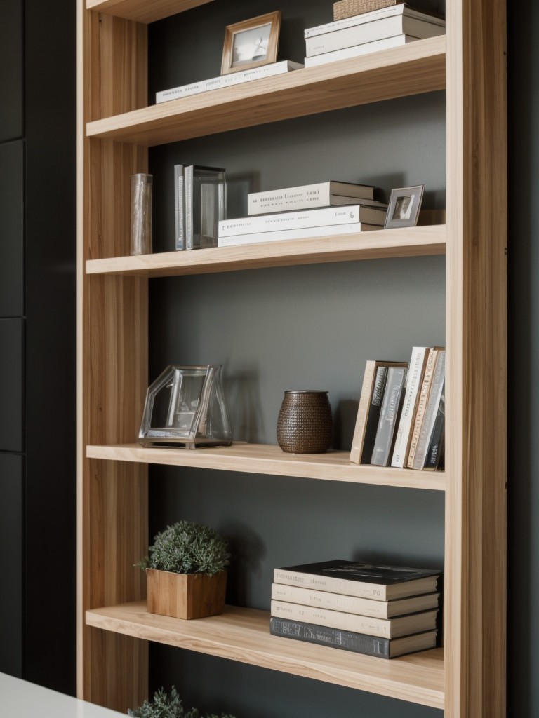 A modern bookshelf or floating shelves to showcase their favorite reads and decorative items.