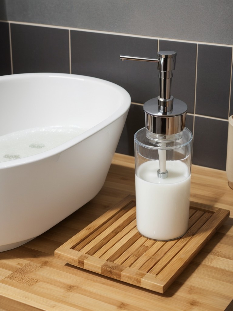 Functional and aesthetically pleasing bathroom accessories, such as a stylish soap dispenser or a bamboo bath mat.