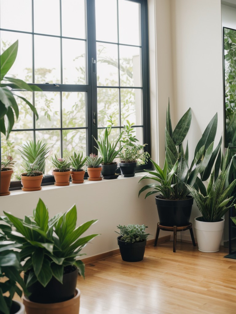 Indoor plants and succulents to liven up the space and bring a touch of nature indoors.