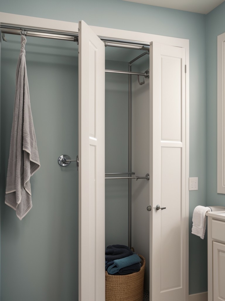 Install a retractable clothesline in the bathroom for drying clothes.