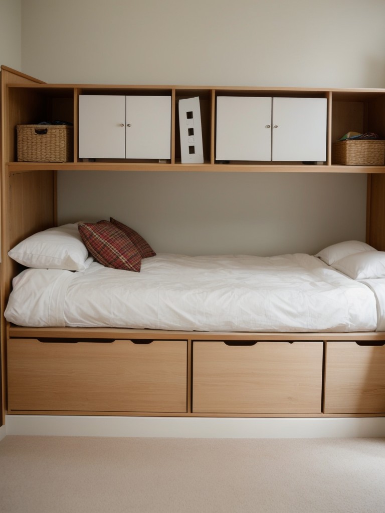 Use under-bed storage containers to maximize space in the bedroom.