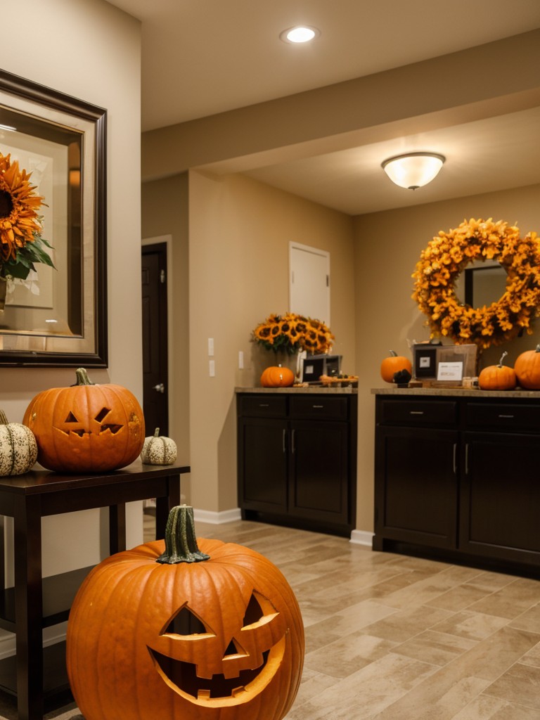 Set up a pumpkin decorating station in the apartment lobby for residents to personalize their own pumpkins.