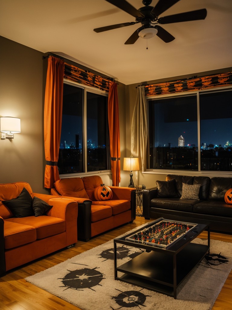 Set up a spooky game night in the apartment's common area with classic games like Halloween Bingo or Mummy Wrap.