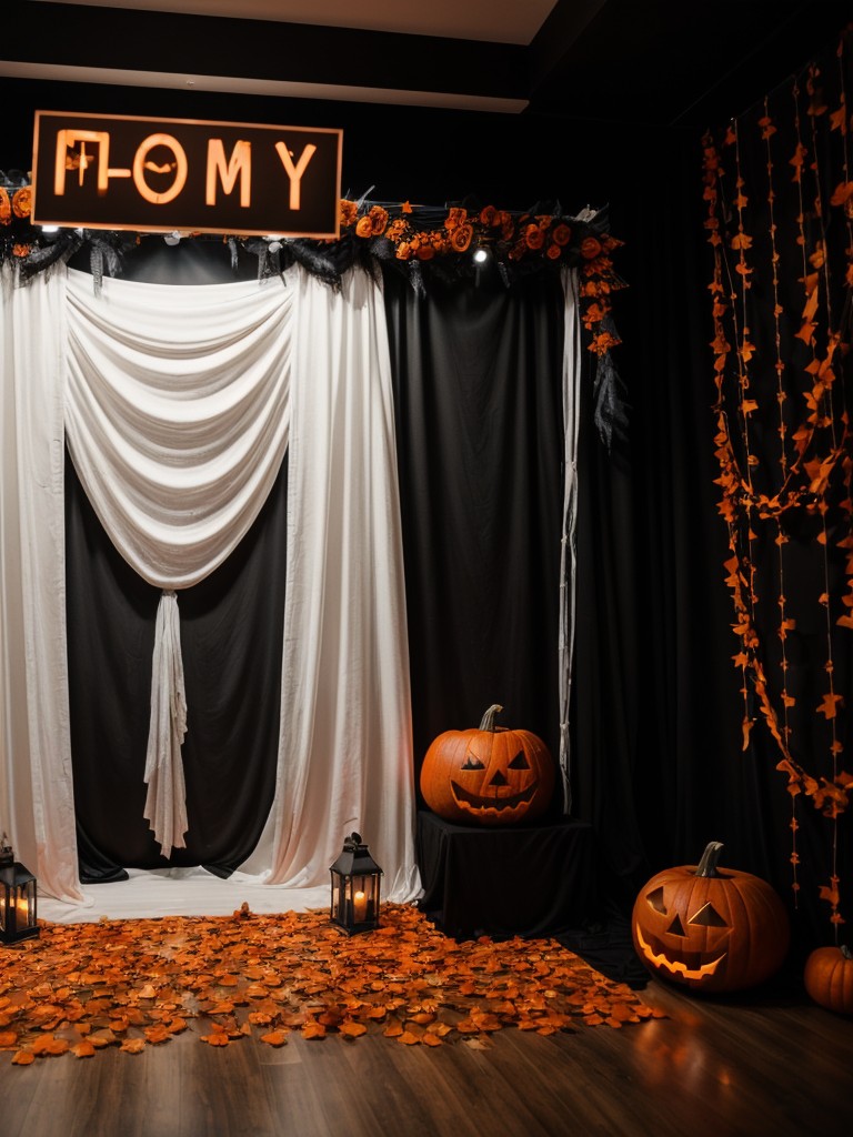 Setup a spooky selfie booth with Halloween backdrops and props for residents to take memorable photos.