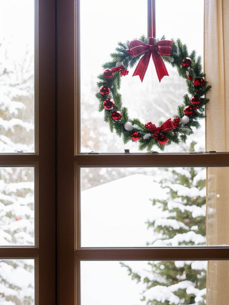 Decorate your windows with holiday-themed window clings or decals for a cheerful and playful look.