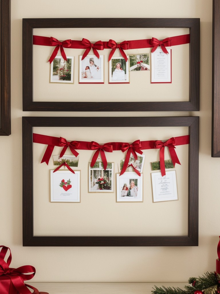 Display holiday cards from friends and family on a decorative string or corkboard for a personalized touch.