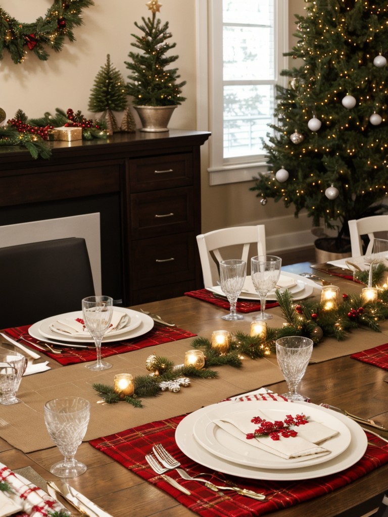 Utilize space-saving Christmas trees or tabletop decorations to add holiday cheer without taking up too much room.