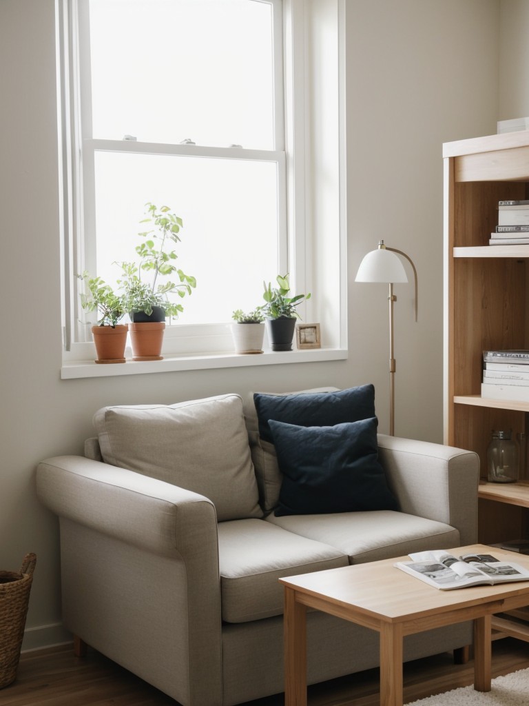 Creating a cozy reading nook in a studio apartment with IKEA's comfortable seating and storage options.