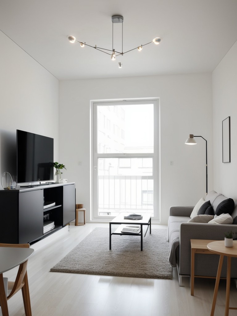 Creating a sleek and modern studio apartment with IKEA's contemporary furniture designs and lighting solutions.