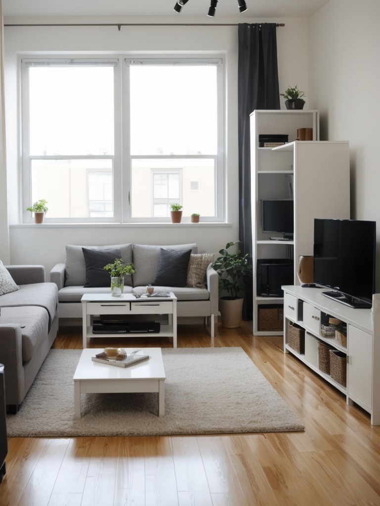 Creative space-saving solutions for a studio apartment, utilizing IKEA's functional furniture.