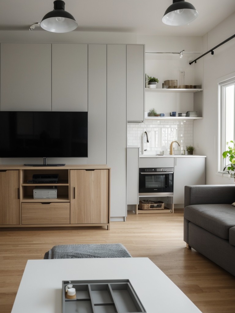 Designing a cohesive studio apartment with IKEA's versatile and modular furniture systems.