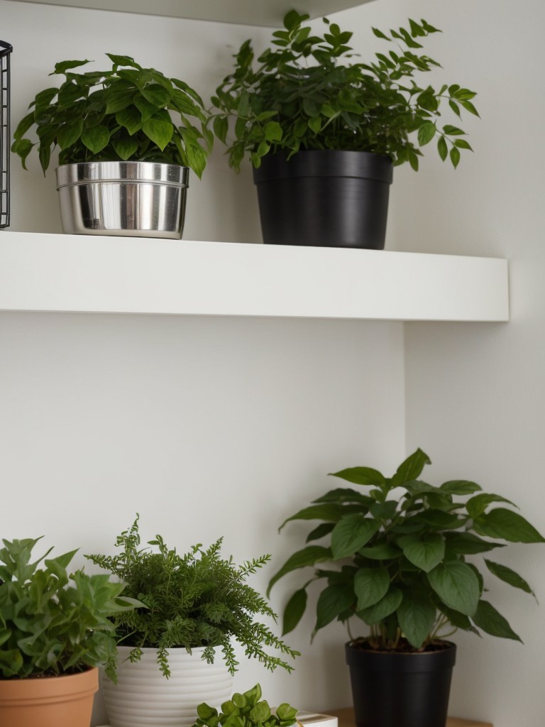 Incorporating greenery and plant displays to add a touch of nature and freshness to a studio apartment with IKEA's affordable and stylish planters.