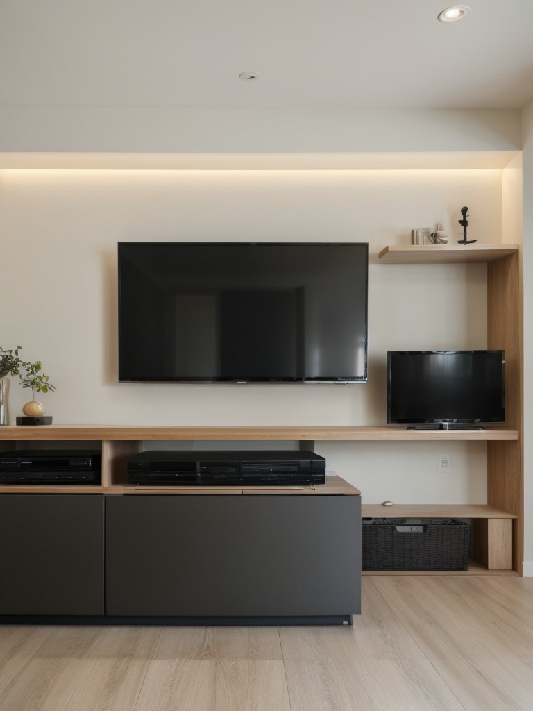 Install a wall-mounted TV to save floor space and create a streamlined look.