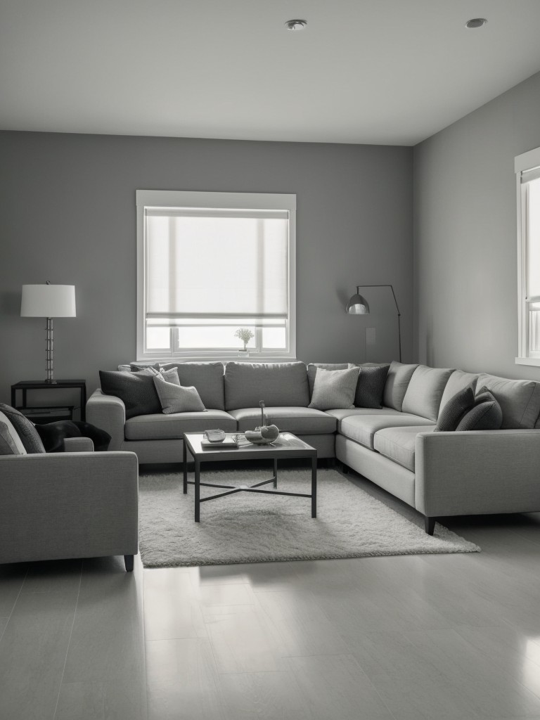 Introduce a monochromatic color scheme to make the space appear cohesive and visually spacious.