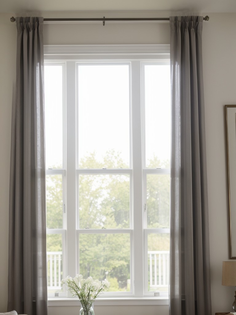 Opt for sheer curtains or blinds to allow natural light to flood the room and make it feel airy.