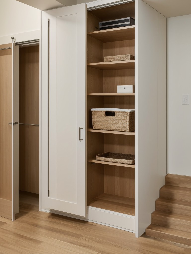 Utilize built-in storage solutions like under-stair compartments or customized wall units for efficient organization.