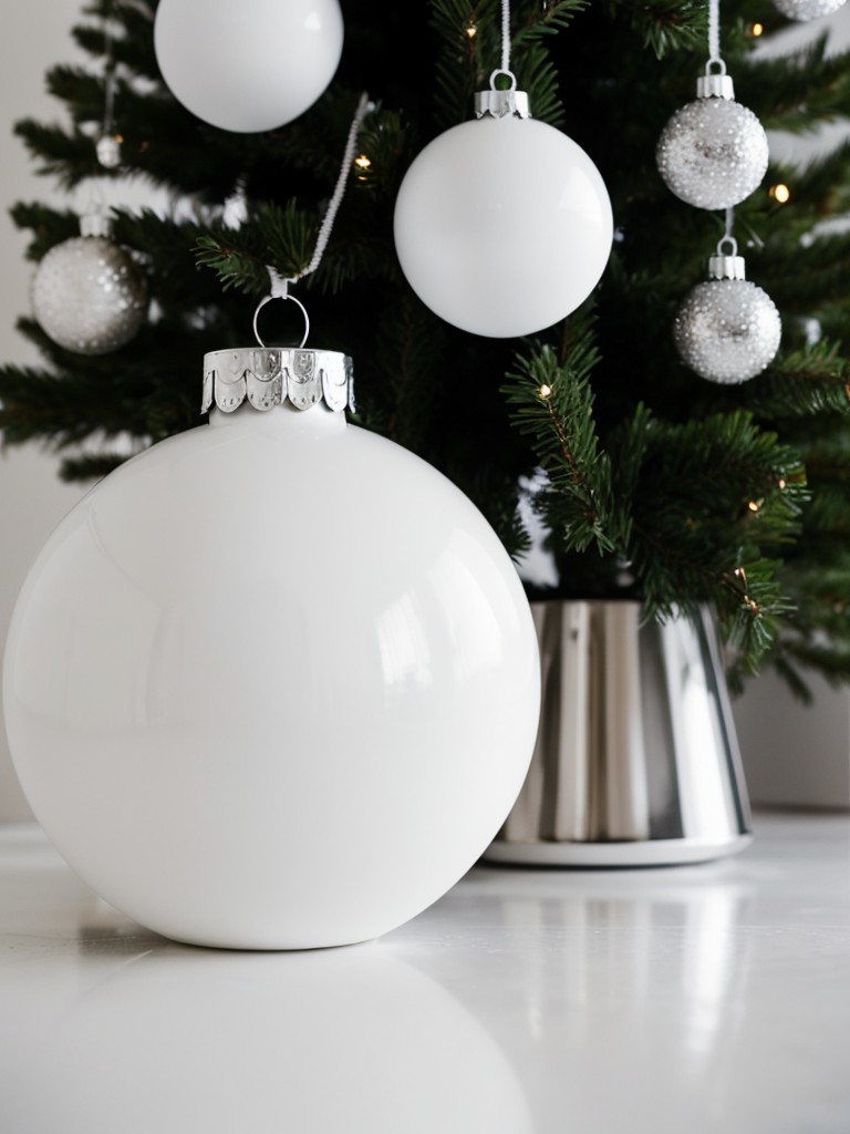 Go for a minimalistic approach with a sleek white tree, minimalist ornaments, and subtle pops of metallic accents.