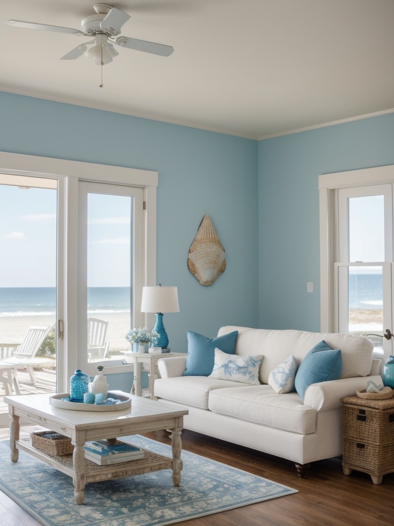 Incorporate a coastal-inspired theme with seashell ornaments, blue and white decorations, and beach-themed accents.