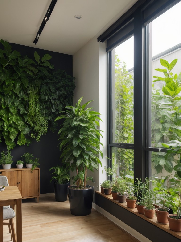 Adding a touch of nature with indoor plants or vertical gardens to bring life and freshness into the space.