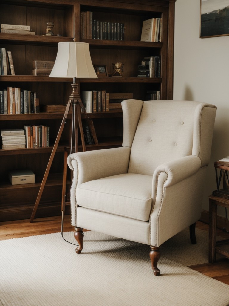 Creating a cozy reading nook with a comfortable armchair, a floor lamp, and a collection of your favorite books.