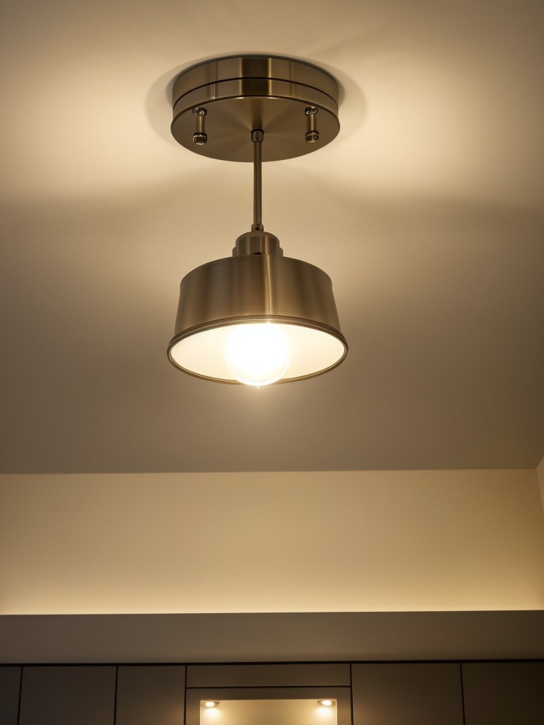 Choose lighting fixtures that can be mounted on walls or ceilings to save floor space and provide ample lighting.