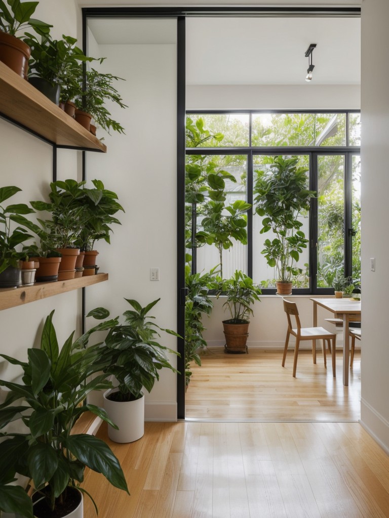 Incorporate plants and greenery throughout the apartment to bring a sense of nature and freshness into the space.