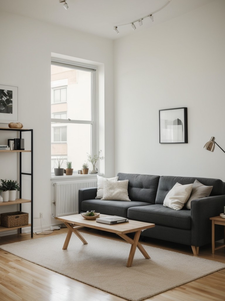 Embrace minimalism and avoid excessive decorative elements or furniture to keep the apartment from feeling overcrowded.