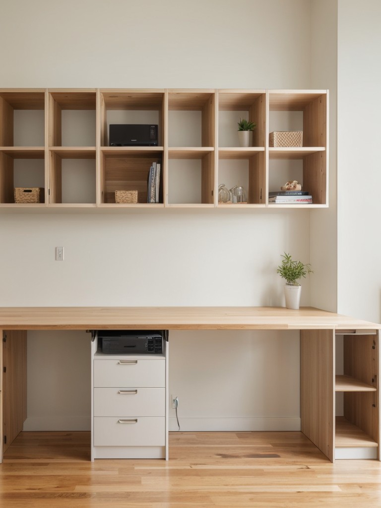 Incorporate space-saving solutions like wall-mounted shelves, floating desks, and hanging organizers to maximize storage capacity without overcrowding the space.