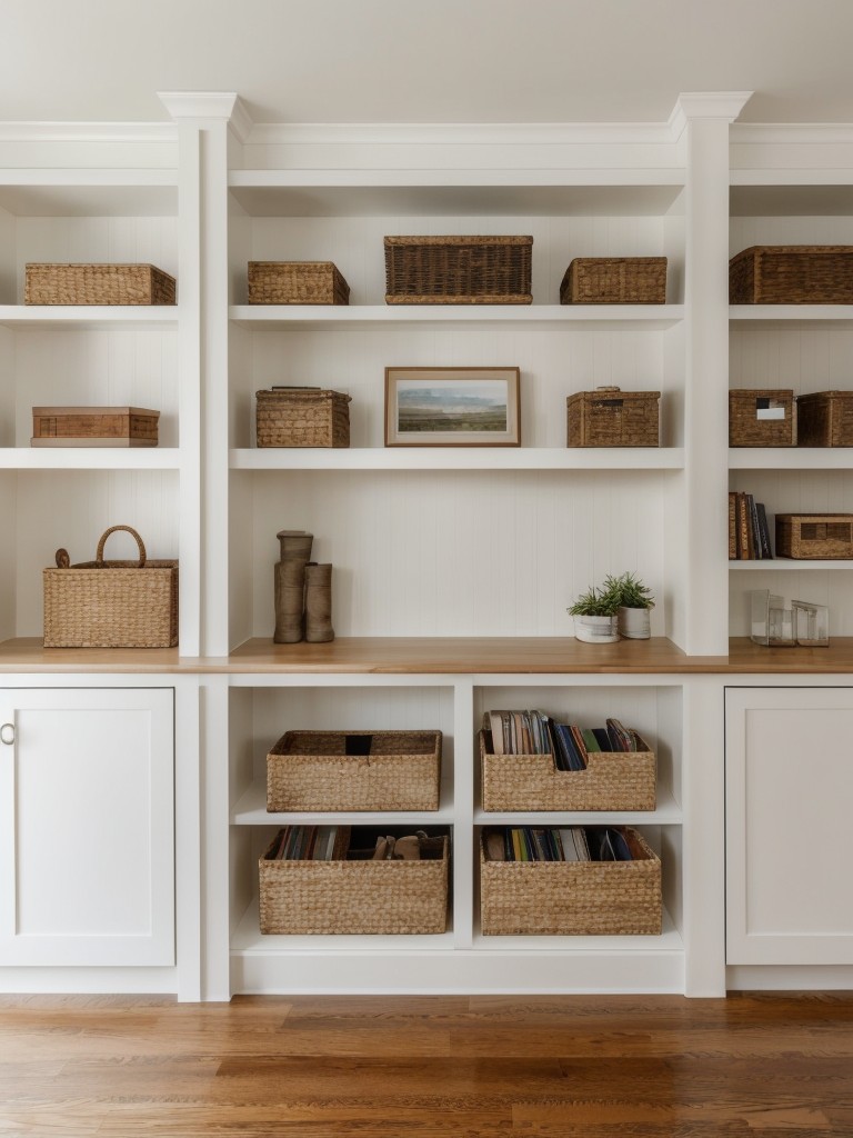 Make use of wall niches or recessed shelves to display decorative items or create storage for books and accessories without taking up floor space.