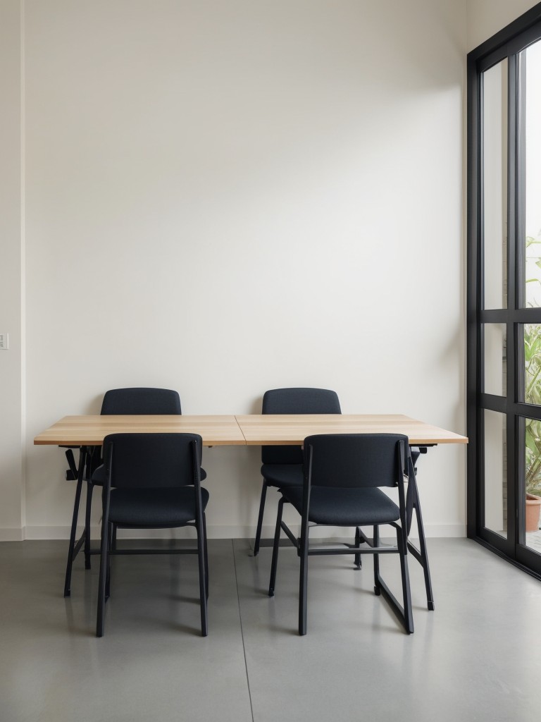 Installing wall-mounted foldable tables or desks that can be easily tucked away when not in use.