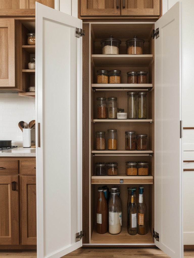 Utilizing underutilized areas like the back of doors or the space above kitchen cabinets for additional storage.