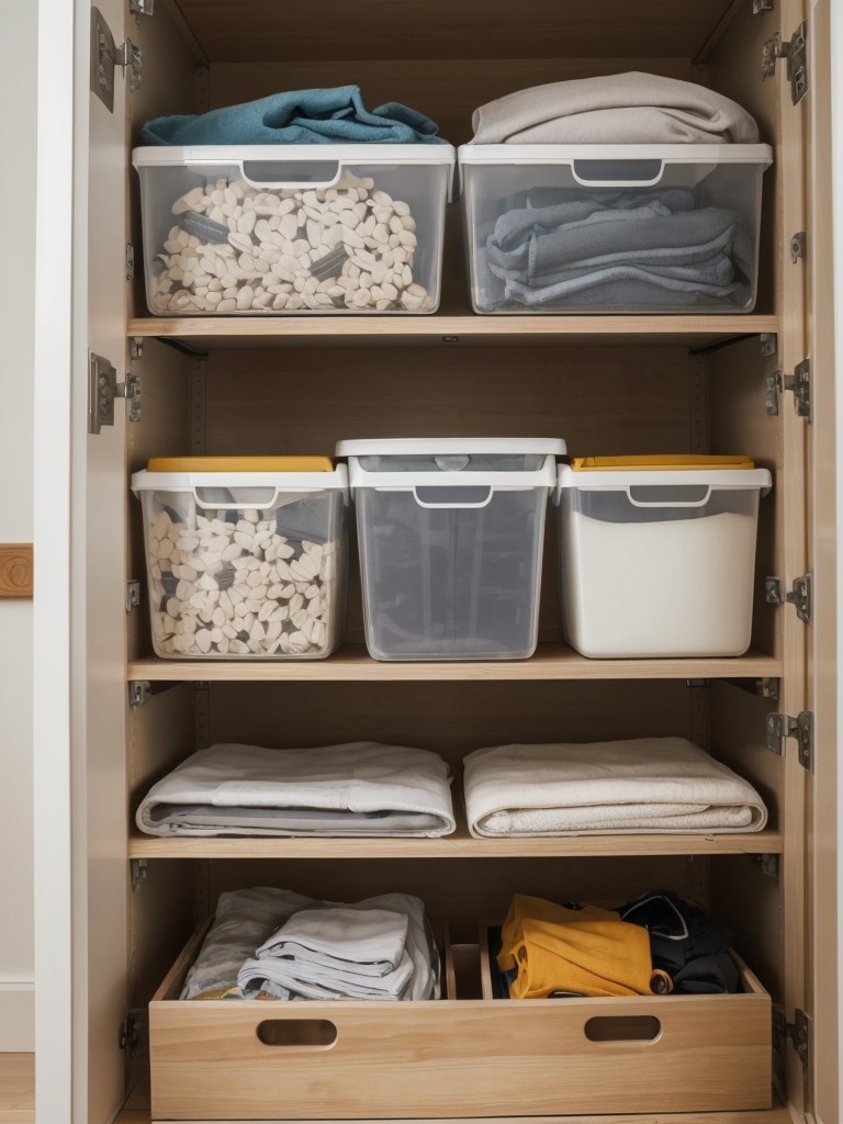 Affordable storage solutions to maximize every inch of your apartment, such as hanging hooks and under-bed storage boxes.