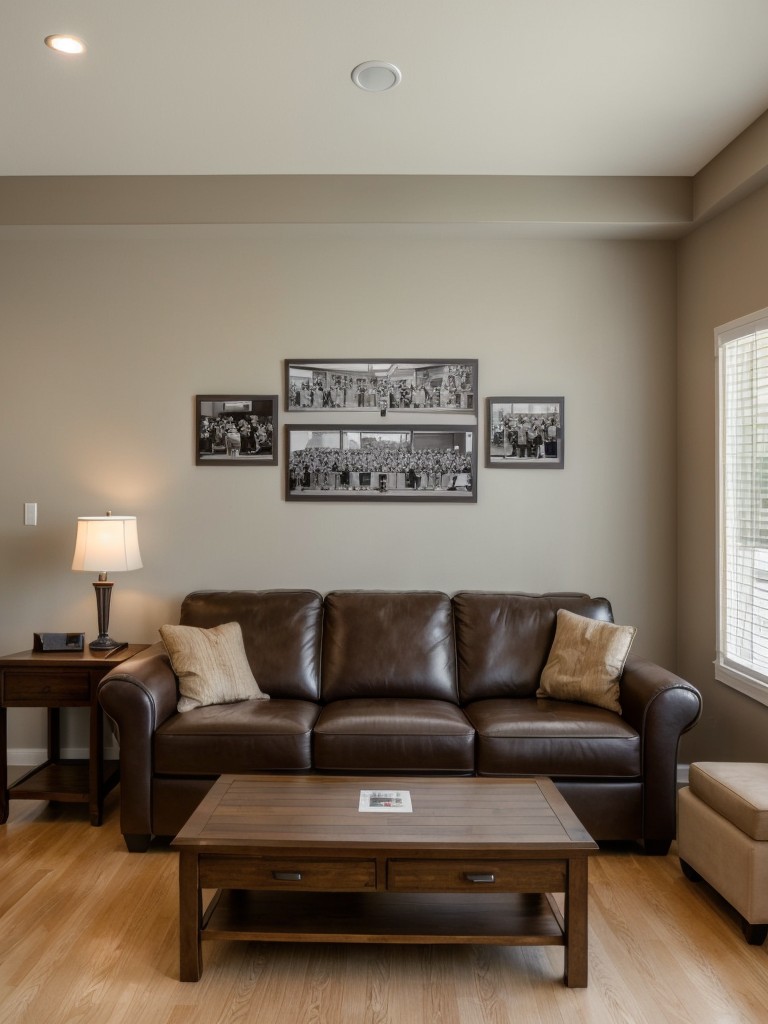 Adding a personal touch with wall art, family photographs, or a collection of sports memorabilia.