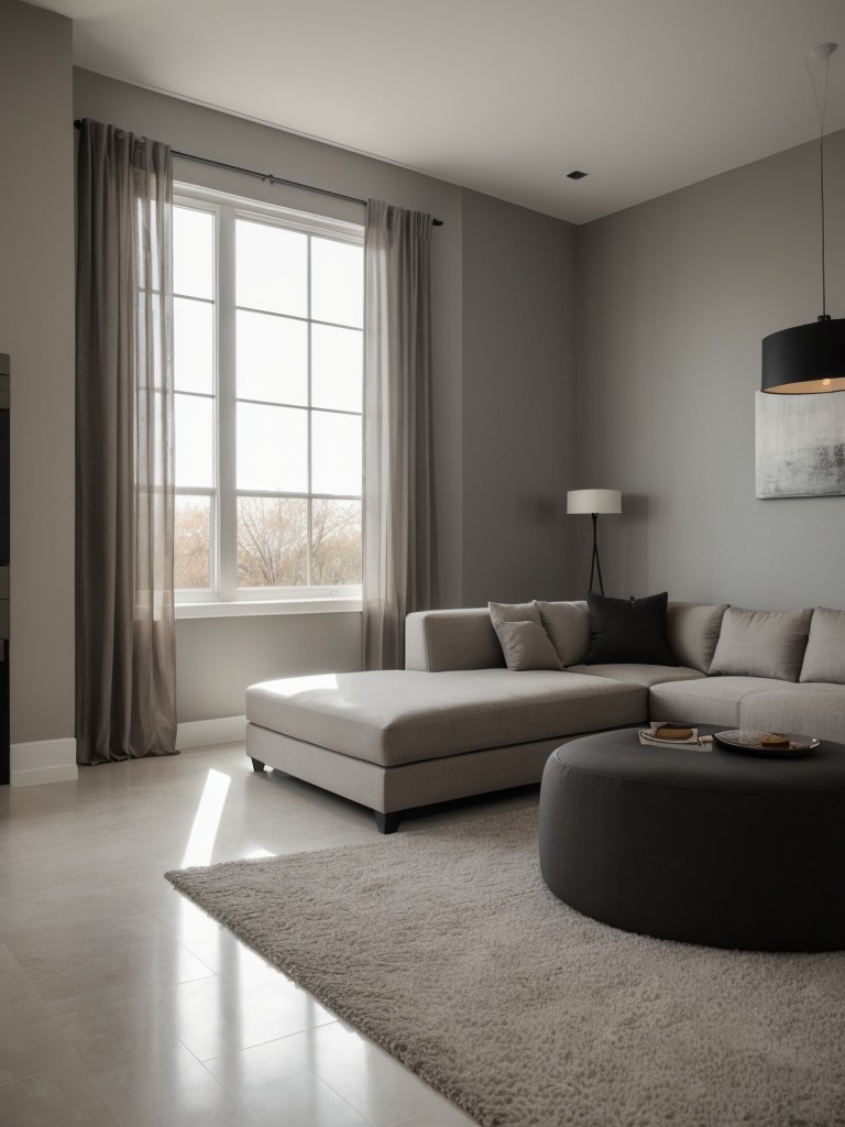 Utilizing a neutral color palette with hues of gray, taupe, and black to create a modern and sophisticated atmosphere.