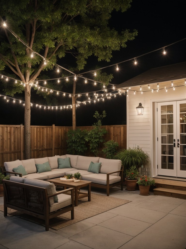 Create a communal gathering space in the courtyard or common areas, complete with string lights and comfortable seating.