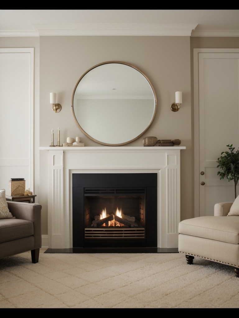 Consider adding a focal point to your neutral living room, such as a fireplace, statement wall, or an oversized mirror to create visual interest in the space.