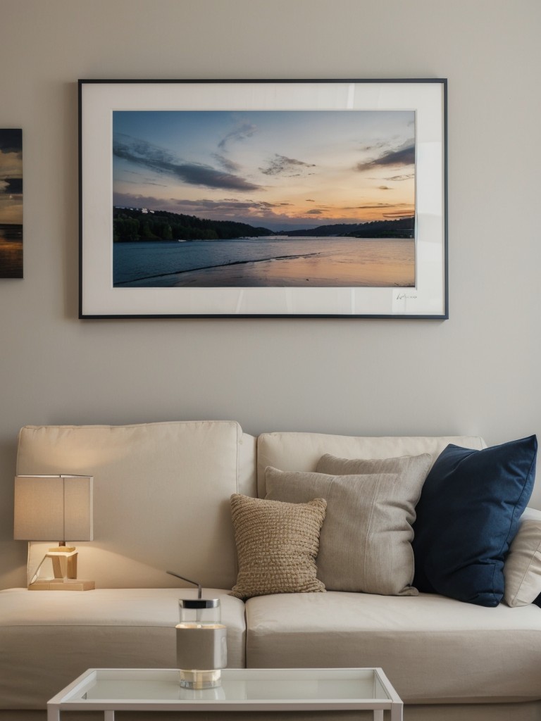 Adding personal touches to your apartment with artwork and wall decor.