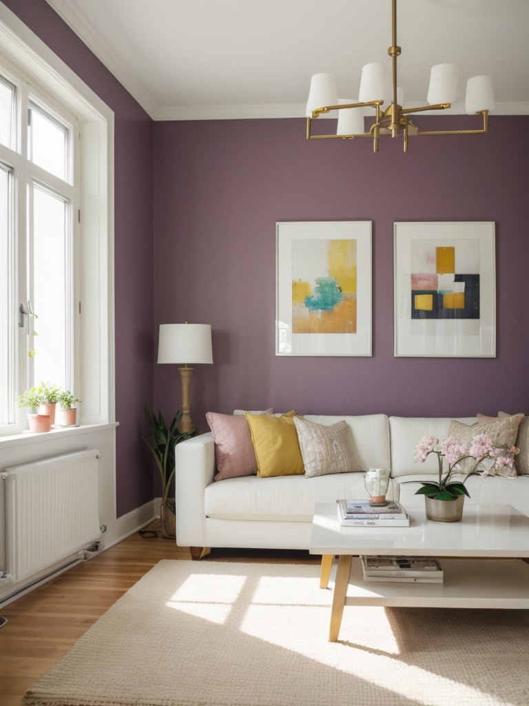 Choosing light and bright colors for the walls, furniture, and decor to make the apartment feel more spacious and airy.