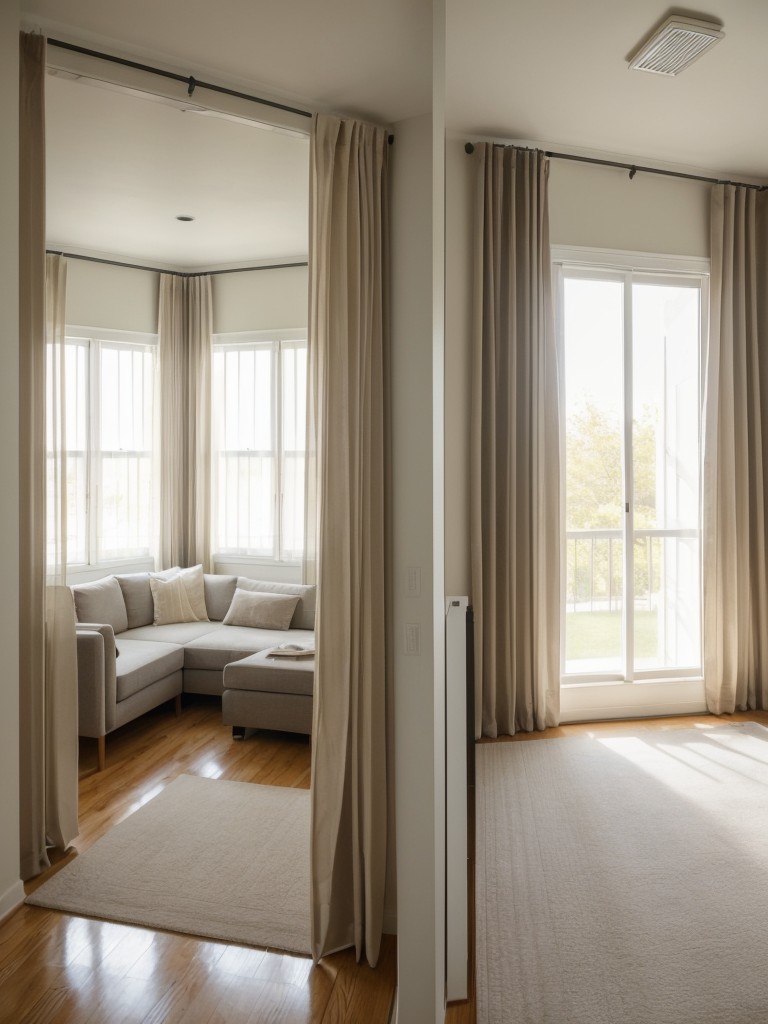 Utilizing floor-to-ceiling curtains or room dividers to create privacy and separate different areas within the small space.