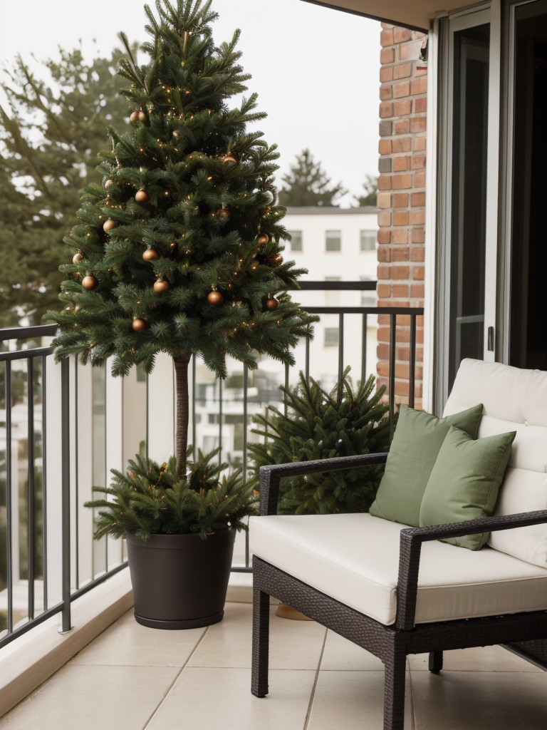 Go green with a small potted Christmas tree on your balcony or patio.