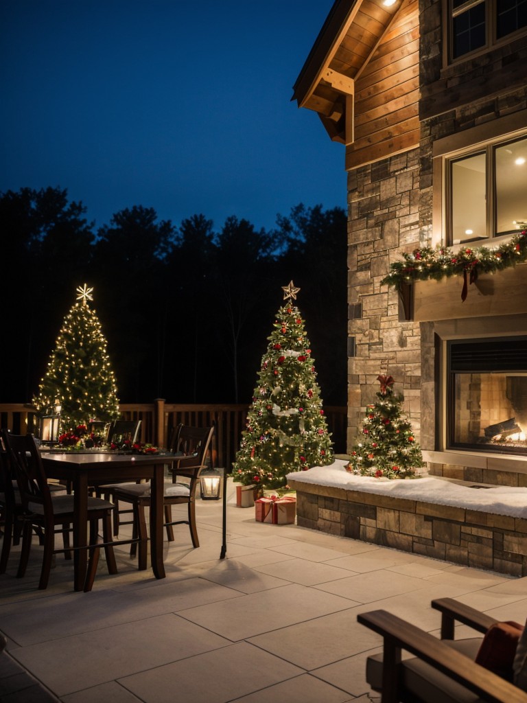 Install outdoor speakers and play your favorite holiday tunes to create a festive atmosphere.