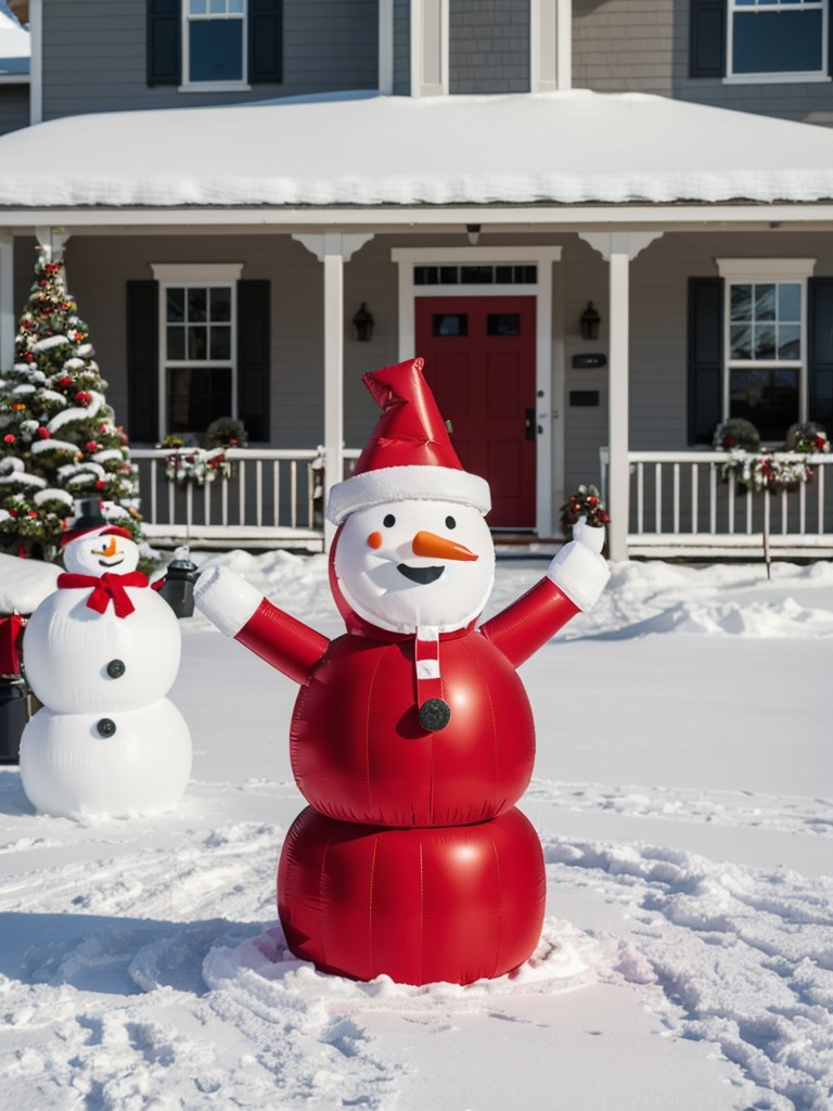 Make a statement with a large inflatable Santa or snowman in your outdoor space.