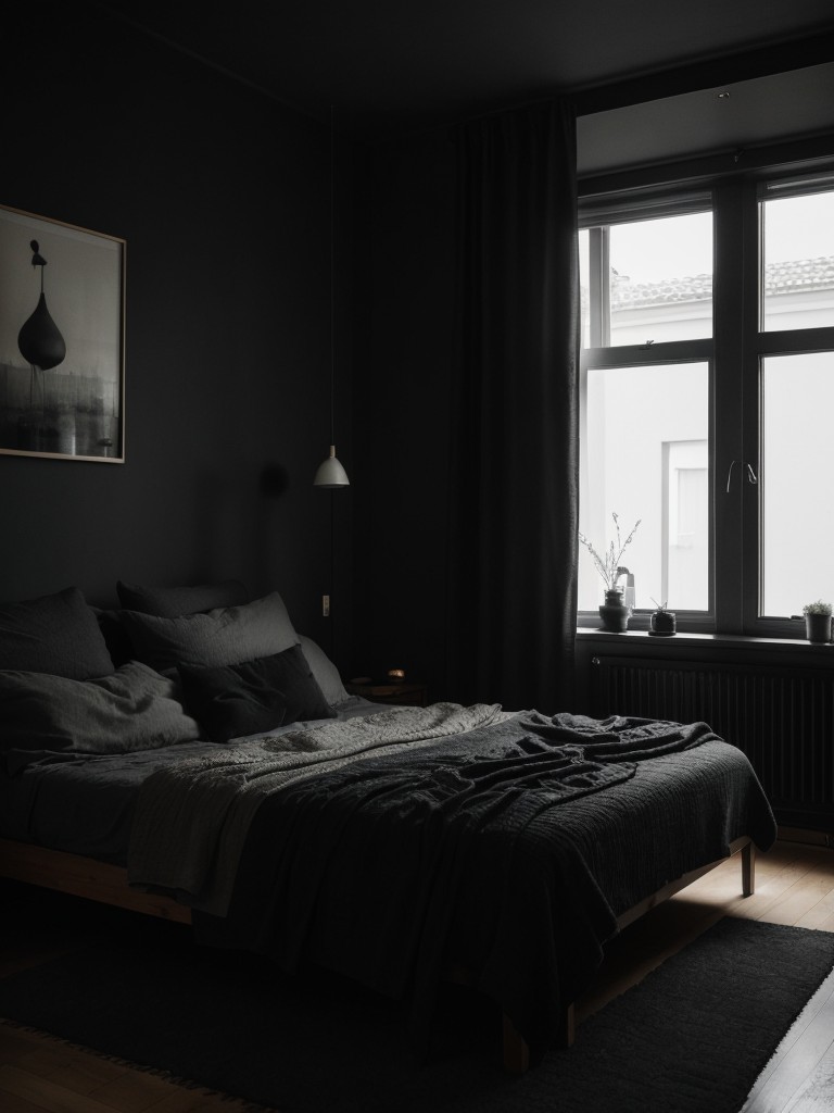 Experiment with dark, moody colors to create a cozy and intimate ambiance in small apartments.