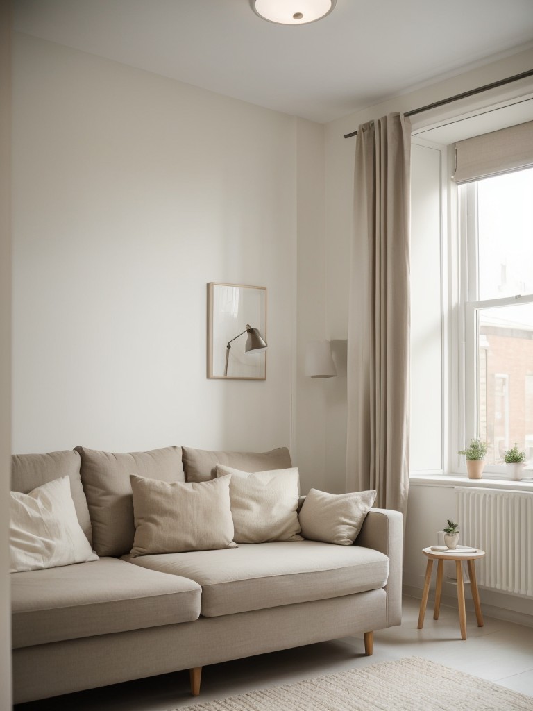 Light, neutral shades to create an open and airy feel in compact apartments.
