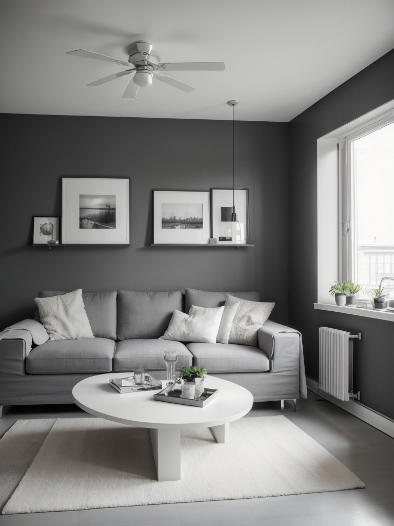 Monochromatic color schemes to create a cohesive and harmonious look in compact apartments.