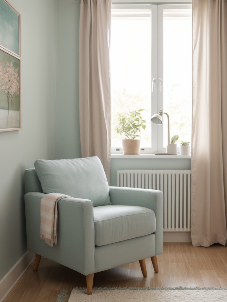 Soft pastel colors for a calming and soothing atmosphere in small living spaces.